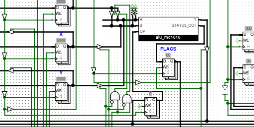 A circuit of the 16 bit computer